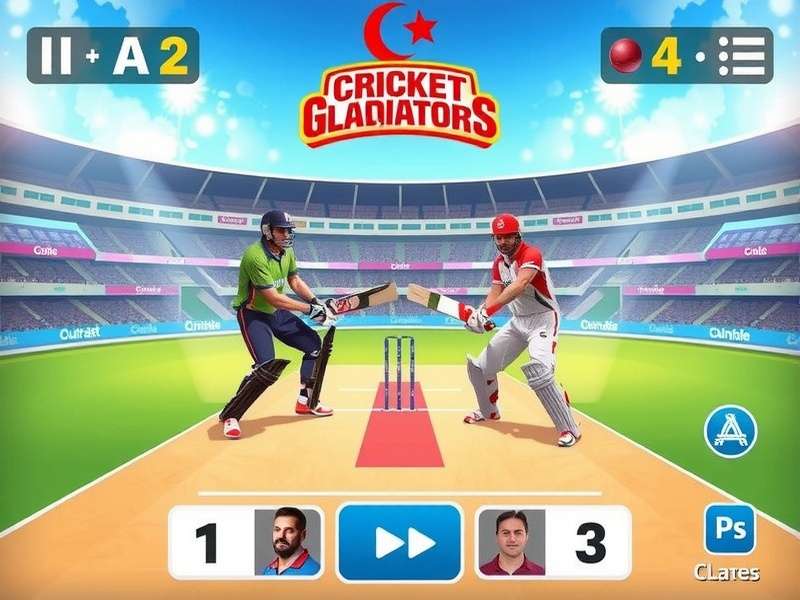 Gujarat Cricket Gladiators multiplayer match screen